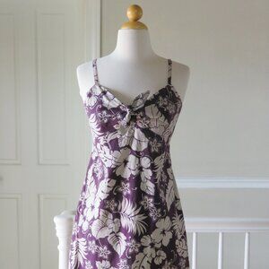 A Pea In The Pod Sz Small Maternity Floral Eggplant Strappy Dress